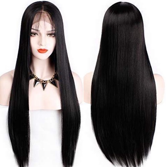 ?IMMA 24” BLACK STRAIGHT LACE FRONT WIG *NWT*? main image 6